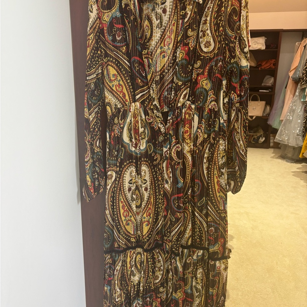 Zara Multicolor Paisley Long Sleeve Dress